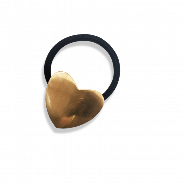 gold heart hair tie