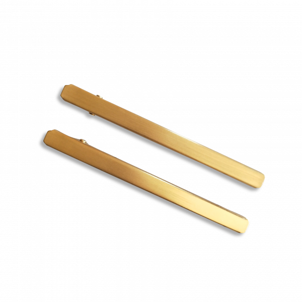 gold brushed metal hair clips