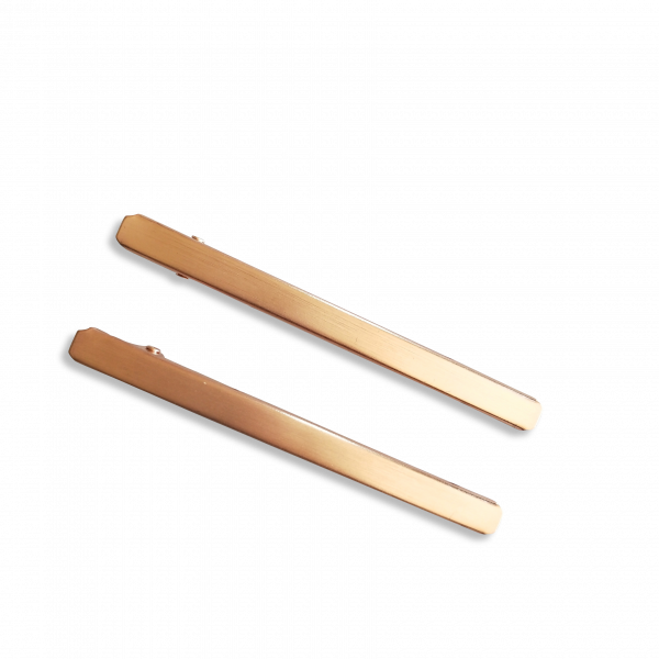 rose gold brushed metal hair clips