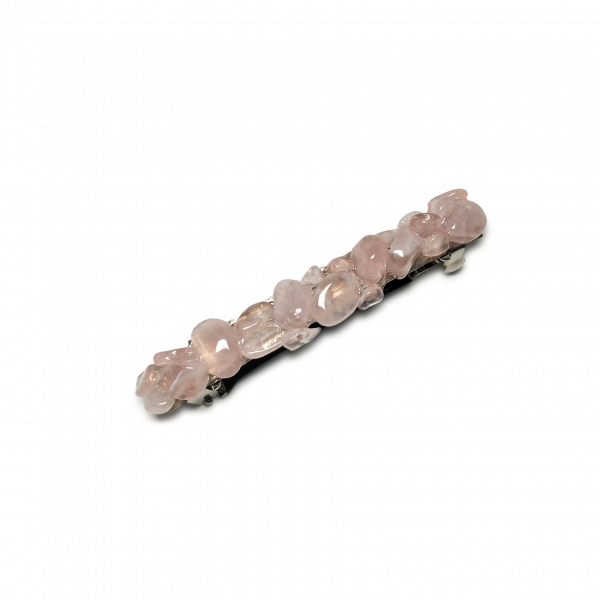 rose quartz crystal barrette clip