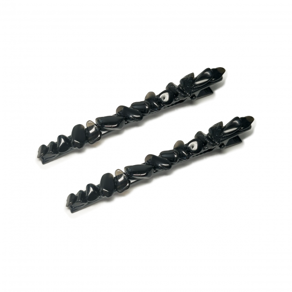 obsidian crystal on black