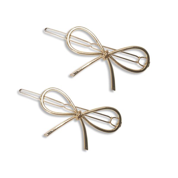 metal bow pins gold