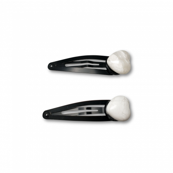 marble stone snap hair clips