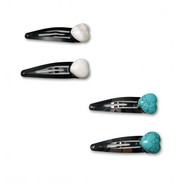 gem stone snap hair clips