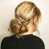 Messy bun with heart shell barrette clip