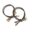 Milk chocolate elastic hair ties with metal bead ends