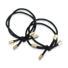Elastic hair ties with metal bead ends