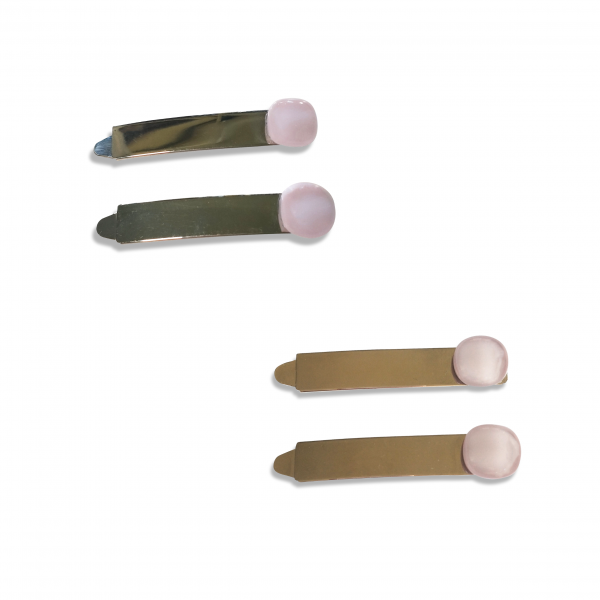 Shiny metal glass bead slide hair pins