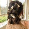 botanical hair clips in textured braid