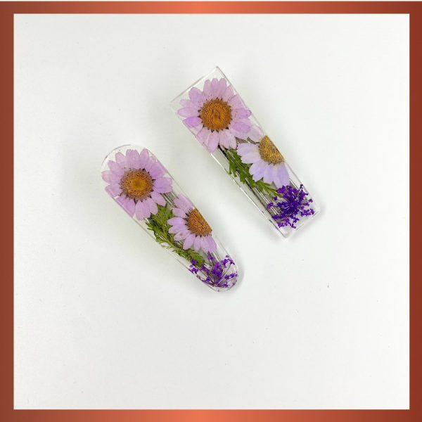 purple daisy hair clip